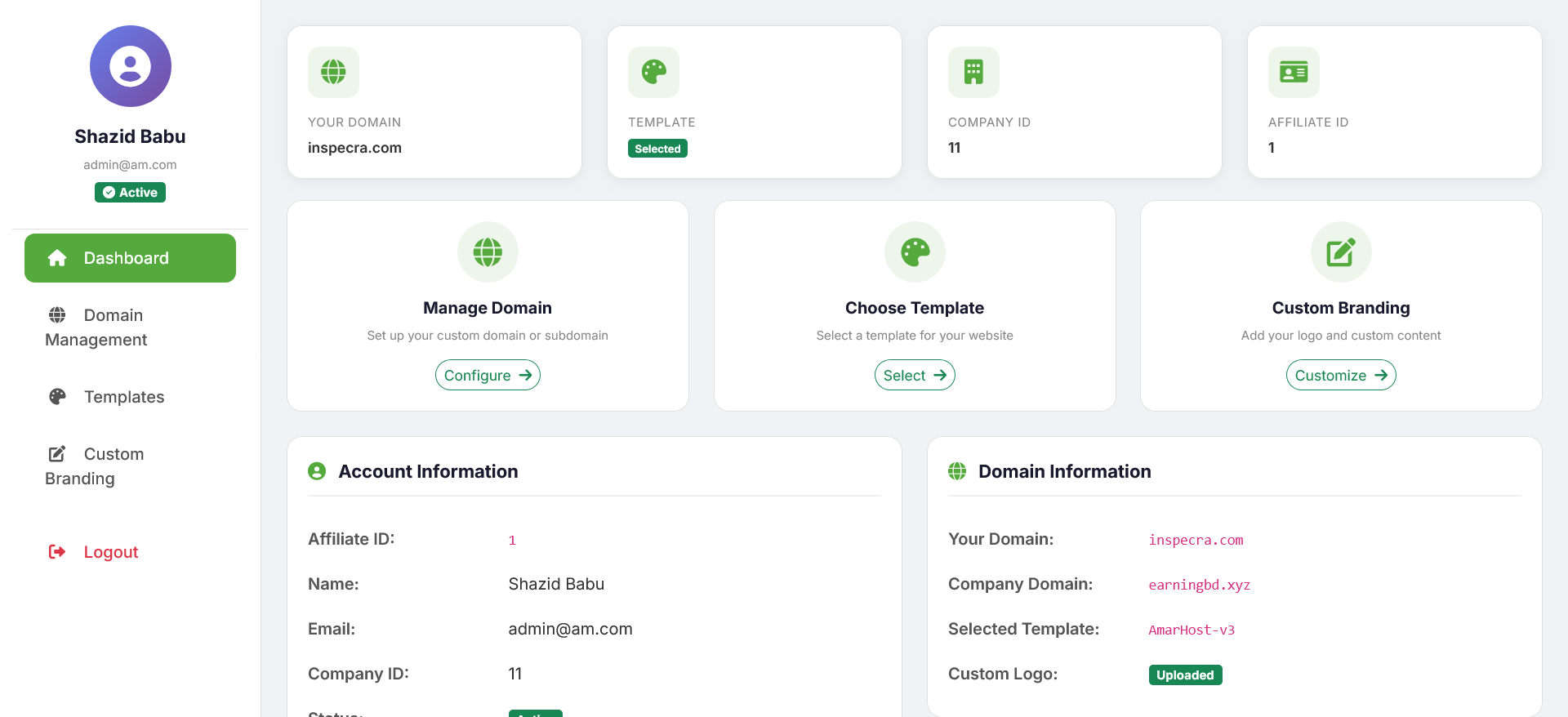 AffiliatePro Dashboard Preview